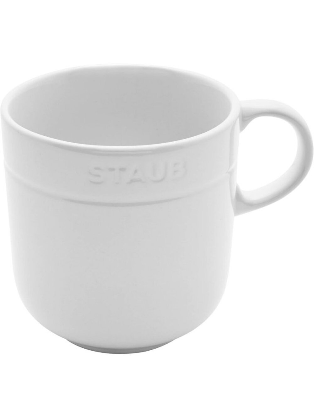 Elegant White Ceramic Mug Set - 4-Piece, 16 oz. Coffee & Tea Cups for Dining
